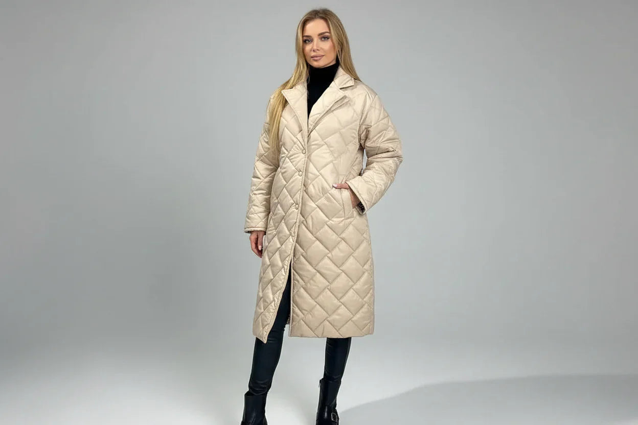 Premium Padded Coat with Leopard-Print Lining