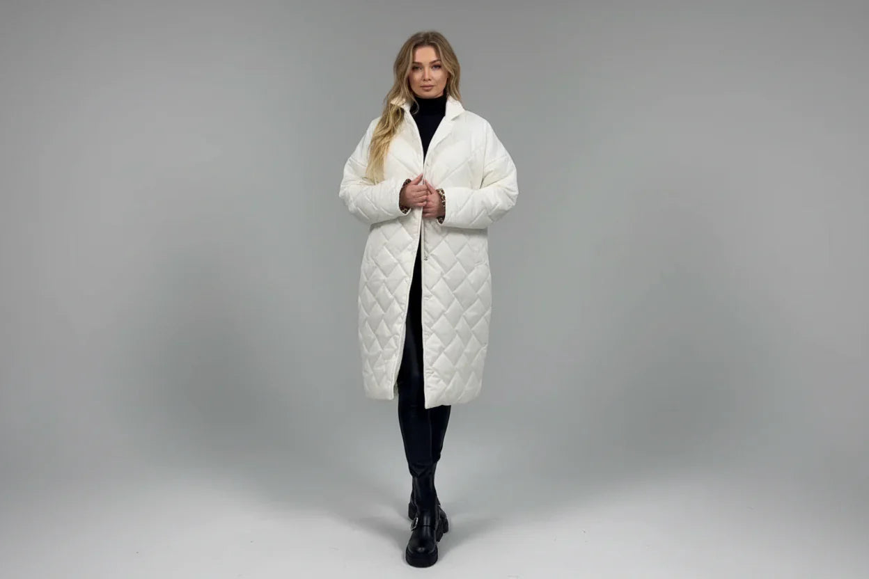 Premium Padded Coat with Leopard-Print Lining